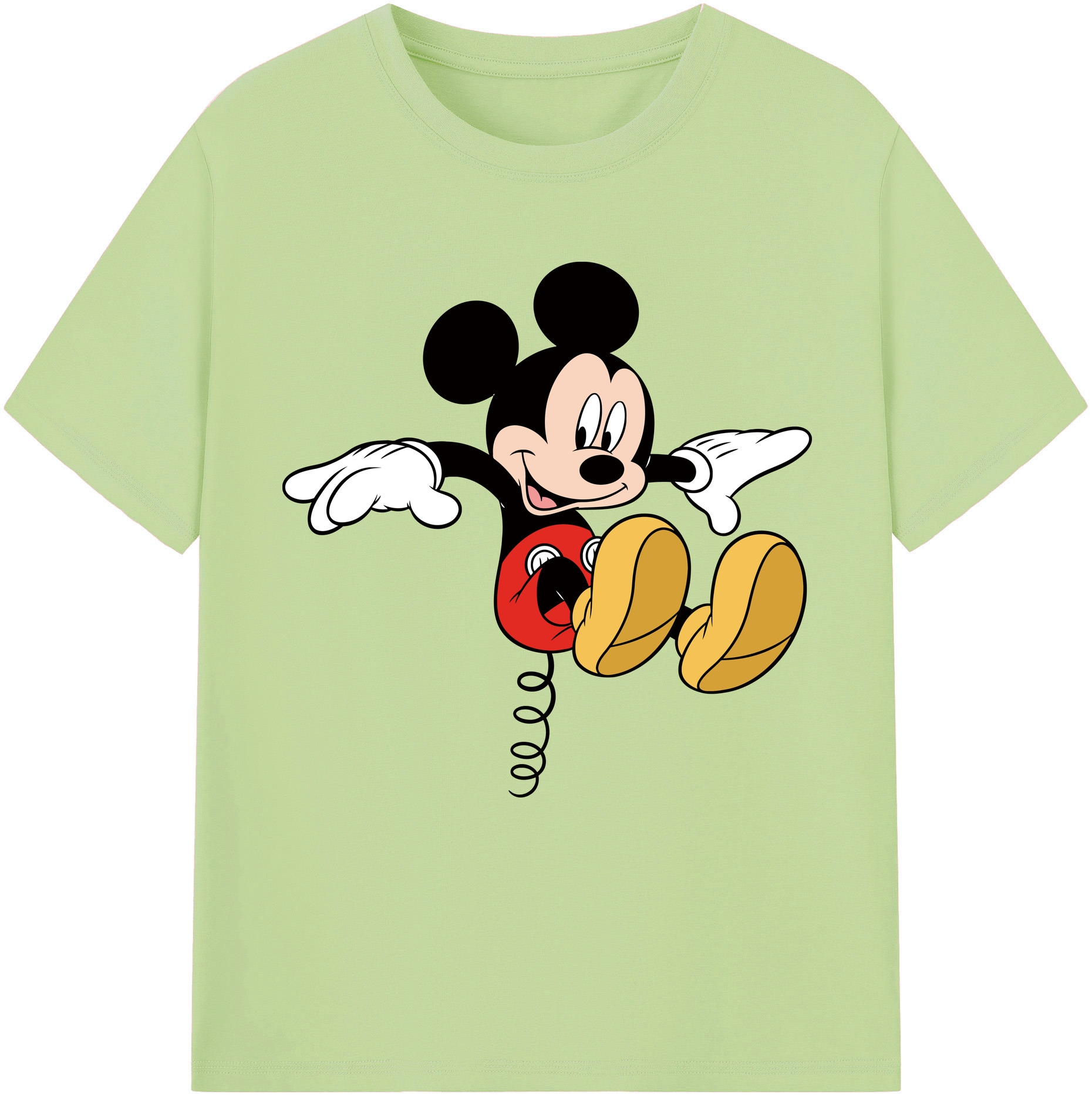 （画像用） ミッキーマウス Mickey Mouse 綿100％半袖Tシャツ（フロントプリント）